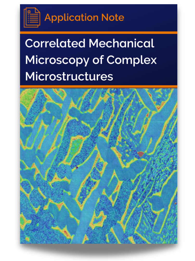 <p>Cover of application note: Correlated Mechanical Microscopy with EBSD and EDS for Complex Microstructures</p>