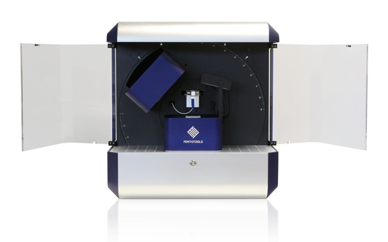<p>FT-MTA03 Micromechanical Testing System with open doors.</p>